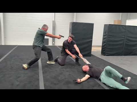 Stunt training routine. Body control and fight choreography. 