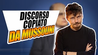 Dirigente pubblico copia un discorso di Benito Mussolini