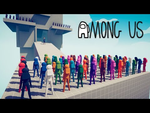 100x Among Us Units Attacking a Tower ► TABS UNIT CREATOR   Totally Accurate Battle Simulator