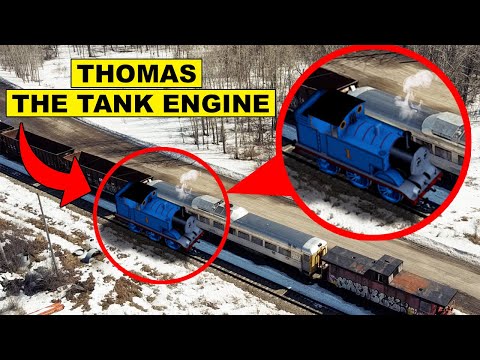 DRONE CATCHES THOMAS THE TANK ENGINE.EXE AT AN ABANDONED RAILROAD! (YOU WON'T BELIEVE THIS!!)