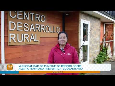 Municipalidad de Puyehue se refiero sobreAlerta Temprana Preventiva Regional por evento zoosanitario