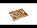 Besteckkasten Bambus ausziehbar Braun - Bambus - Holzwerkstoff - 58 x 7 x 43 cm