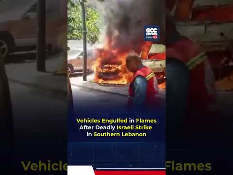 Israeli Airstrikes Hit Sidon as Vehicles Burn in Southern Lebanon Escalation