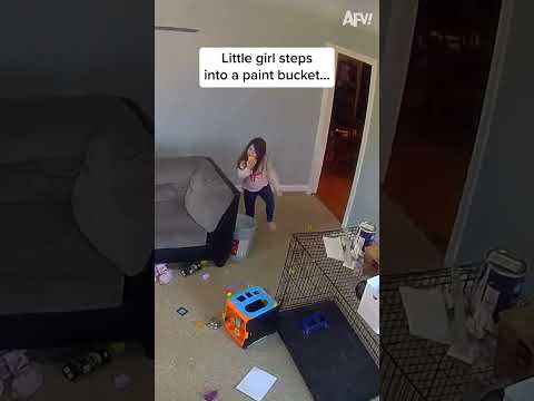 She put her foot in it, literally! 🤣 #afv #fail #funny