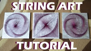 STRING ART TRIPTYCH | TUTORIAL | DIY | timelapse
