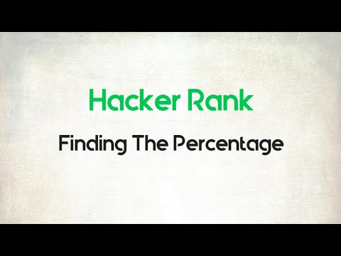 7 Python Finding The Percentage Python Hacker Rank Code Initiative