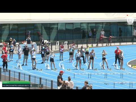 U15 Girls 90m Hurdles Heat 2: 2021 State Combined Events Championships // LAVicTV