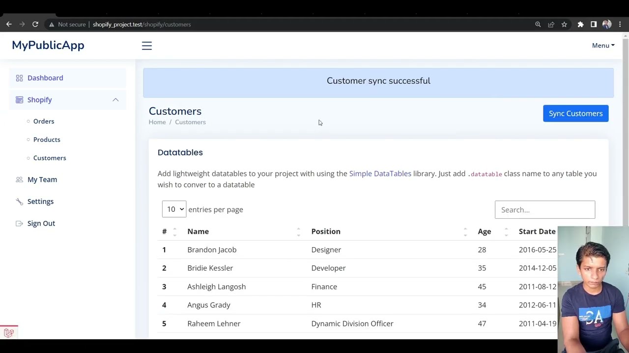 Shopify GraphQL API + Laravel | Sync Customers in Database