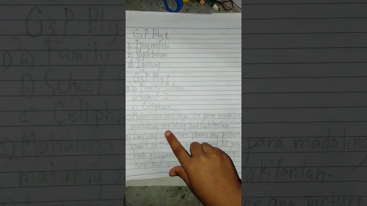 Sagutin ang mga tanong:Magtala ng tatlong bagay na pinahahalagahan mo