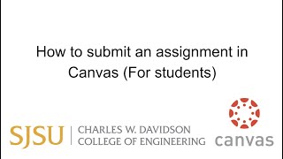How to submit an assignment in Canvas (For students)