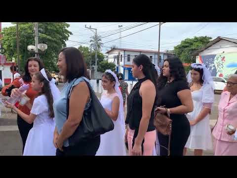 DESFILE DE NIÑOS PARA RECIBIR SU 1° COMUNION EN SANTA MARIA, USULUTAN #elsalvador