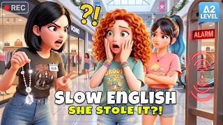 Who Put the Necklace in Her Bag? | Slow English Story (A2)