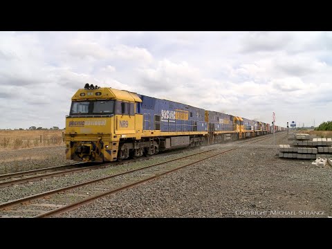 4PM4 Freight Train With Five NR Class Diesel Locomotives (27/2/2022) - PoathTV Australian Railways