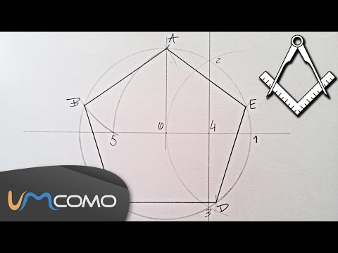 Descriptive Geometry - Drawing a Pentagon Inscribed in a Circle