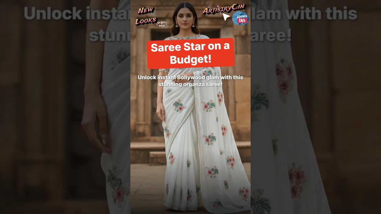 Trending Pure Crushed Organza Saree, Alia Bhatt Inspired Look by ArtistryC