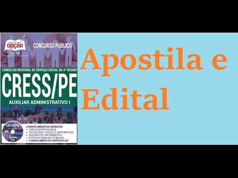 Edital Concurso CRESS PE Apostila de Auxiliar Administrativo 2017