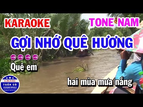 Karaoke Gợi Nhớ Quê Hương Tone Nam Gm | Nhạc Sống Tuấn Cò
