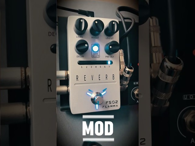 Vídeo relacionado con FLAMMA FS02 - Pedal de reverberación estéreo para guitarra con 7 ranuras preestablecidas almacenables, 7 efectos de reverberación, sala, iglesia, cueva, placa de resorte, mod True Bypass Trail On
