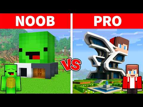 Mikey & JJ - NOOB vs PRO: Modern House Battle in Minecraft (Maizen)