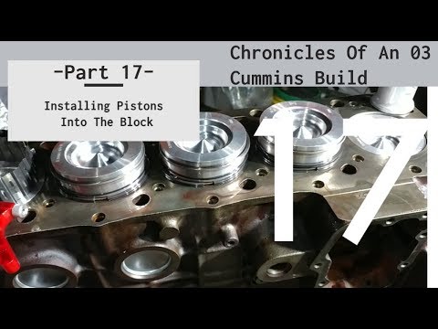 Chronicles Of An 03 Cummins Rebuild -Part17- Putting The Pistons In The Block!