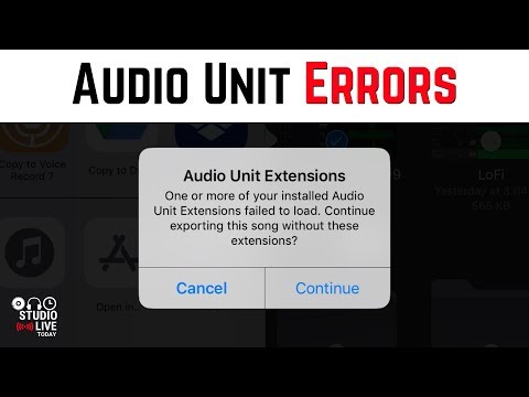 Audio Unit Extensions - Errors when exporting with AU plugins