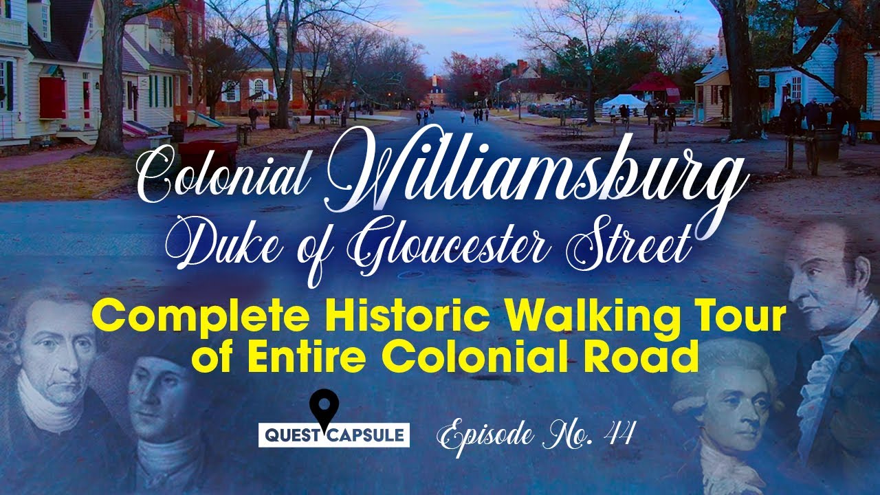 Immersive street-level walking tour through Colonial Williamsburg, VA, United States, showcasing authentic urban landscapes, local architecture, and the vibrant atmosphere of the city's neighborhoods