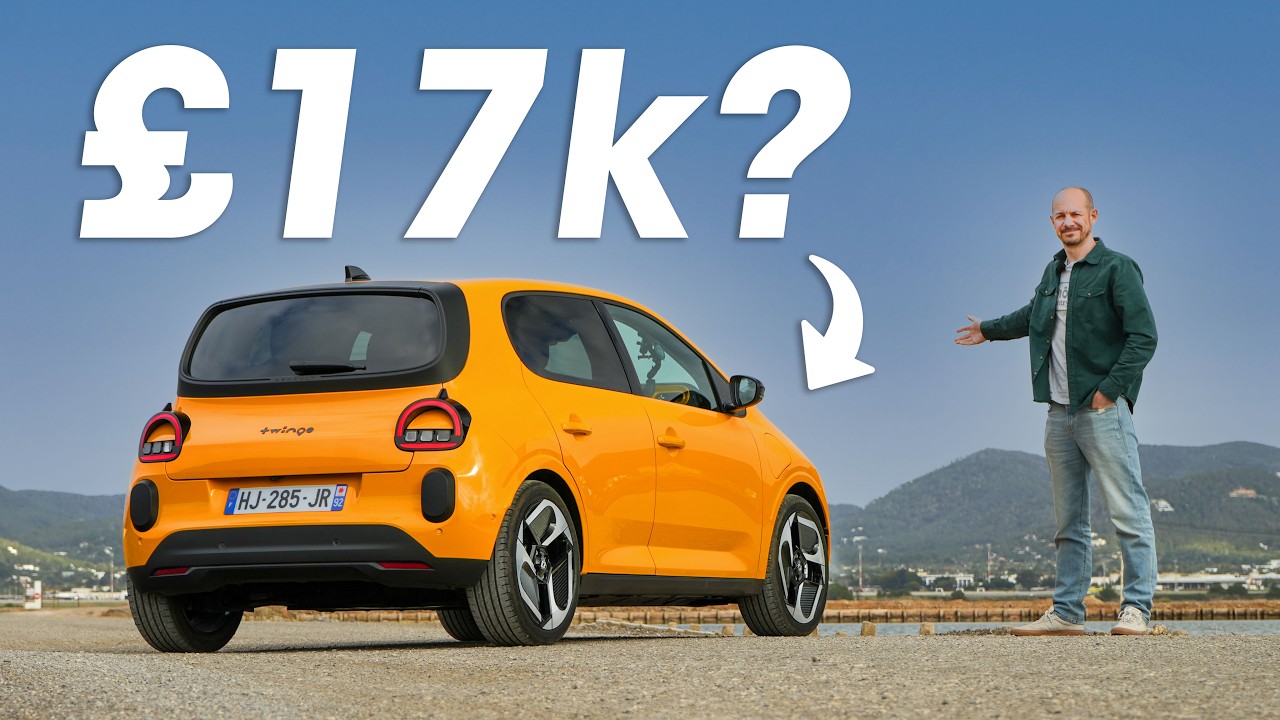 All-new Renault Twingo electric in mango yellow on the road during What Car early review drive
