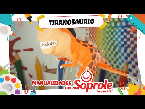 CÓMO HACER UN TIRANOSAURIO CON ENVASES SOPROLE! #Soprole #Juntoslopodemoslograr #Reciclaje