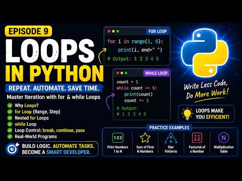 Python Loops Explained For Beginners For Loop While Loop Range Episode 9
