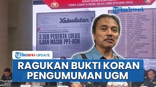 Roy Suryo Ragukan Bukti Koran KR soal Pengumuman Hasil Ujian Jokowi Masuk Kampus UGM: Sangat Fatal