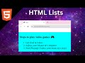 HTMl Lists ⚫(HTML tutorial #7)