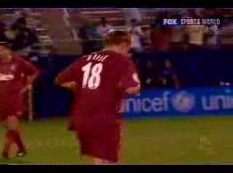 Riise freekick, funny American commentary