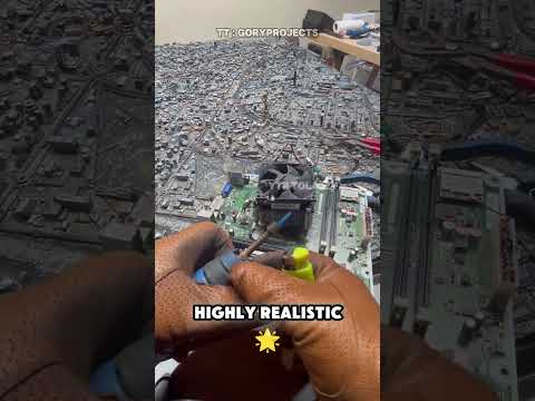 City Built from Computer Parts