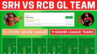 SRH vs BLR Dream11 Grand League Teams | SRH vs RCB Dream11 Prediction | HYD vs BLR | Fantasy Support