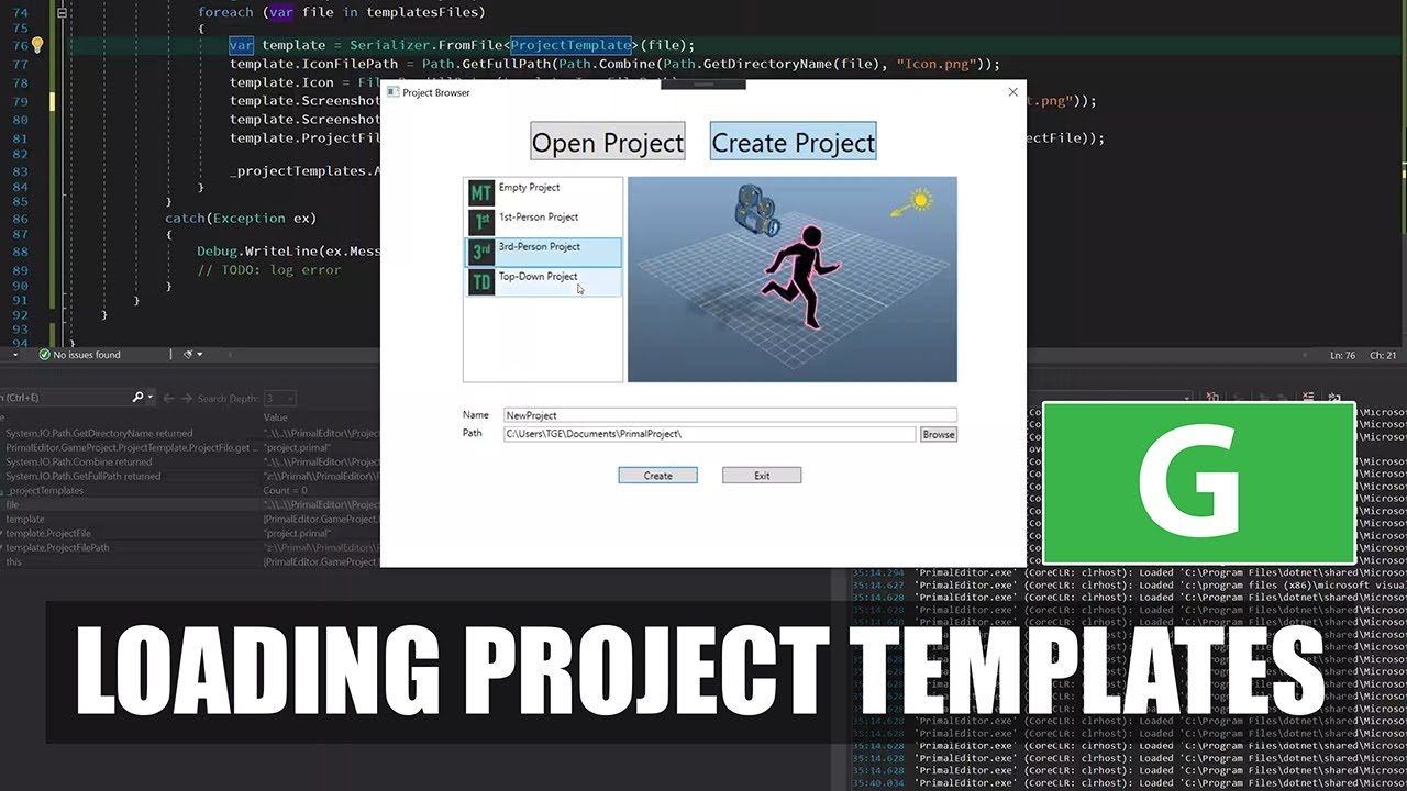 Game Engine Programming 002 - Loading project templates for game projects | C++ Game Engine