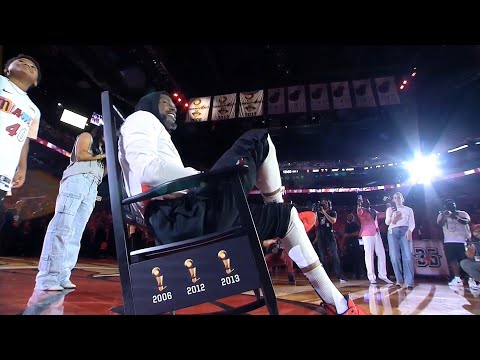 Bam Adebayo gifts Udonis Haslem a rocking chair for retirement 😂