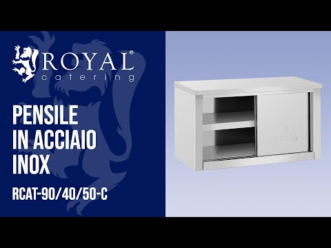 Video - Pensile in acciaio inox - 900 x 400 x 500 mm - Portata 60 kg per ripiano - Royal Catering