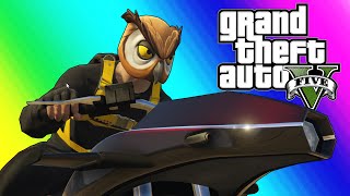 GTA 5 Online Funny Moments - Flying Rocket Bike Race!