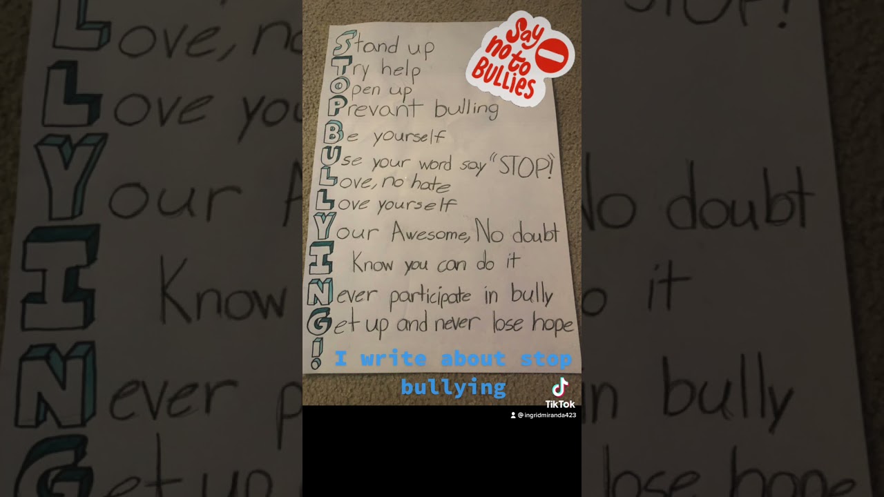 I write about stop bullying #bully