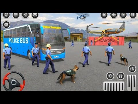 US  Police Bus Driving Simulator _ off-road Transport Duty Driver 3D Gameplay Android