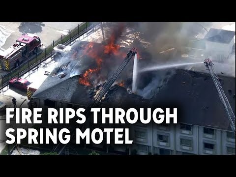 WATCH LIVE: Massive Spring motel fire sends 5 to hospital