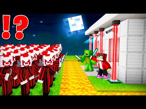 1000 KILLER CLOWNS vs Security House in Minecraft - Maizen JJ and Mikey