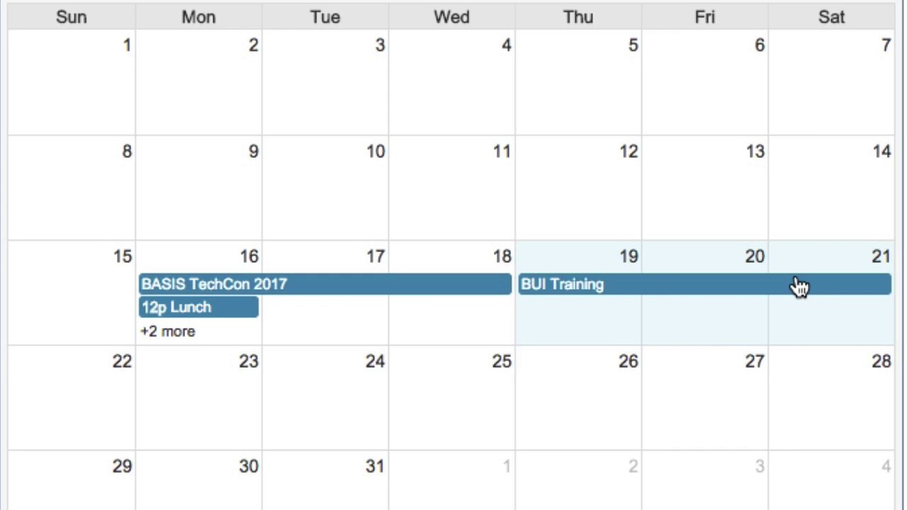BBj JavaScript Full Calendar