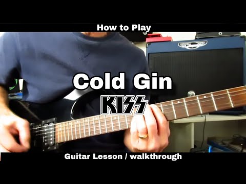 How to Play COLD GIN - Kiss (Ace Frehley). Guitar lesson / walkthrough. 