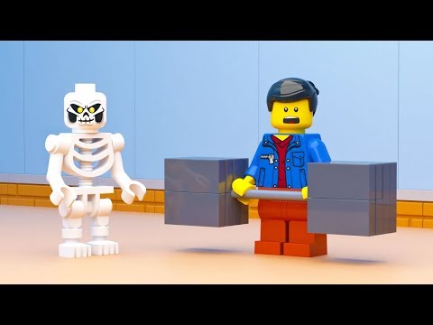 LEGO Halloween Gym Fail (Skeleton Attack)