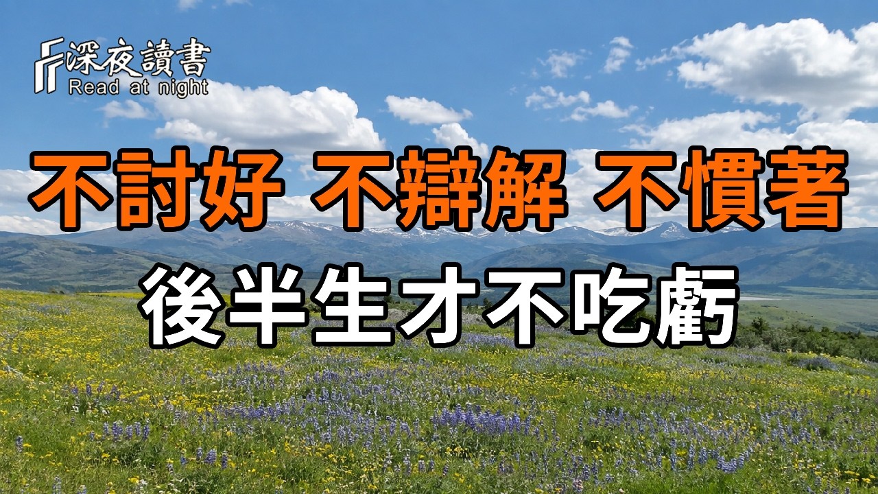 人老了，善良一定要有底線：不討好、不辯解、不慣著，後半生才不吃虧【深夜讀書】#人生感悟 #正能量 #