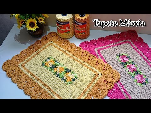 (AULA) TAPETE Márcia retangular fácil rápido e econômico ✨️✨️