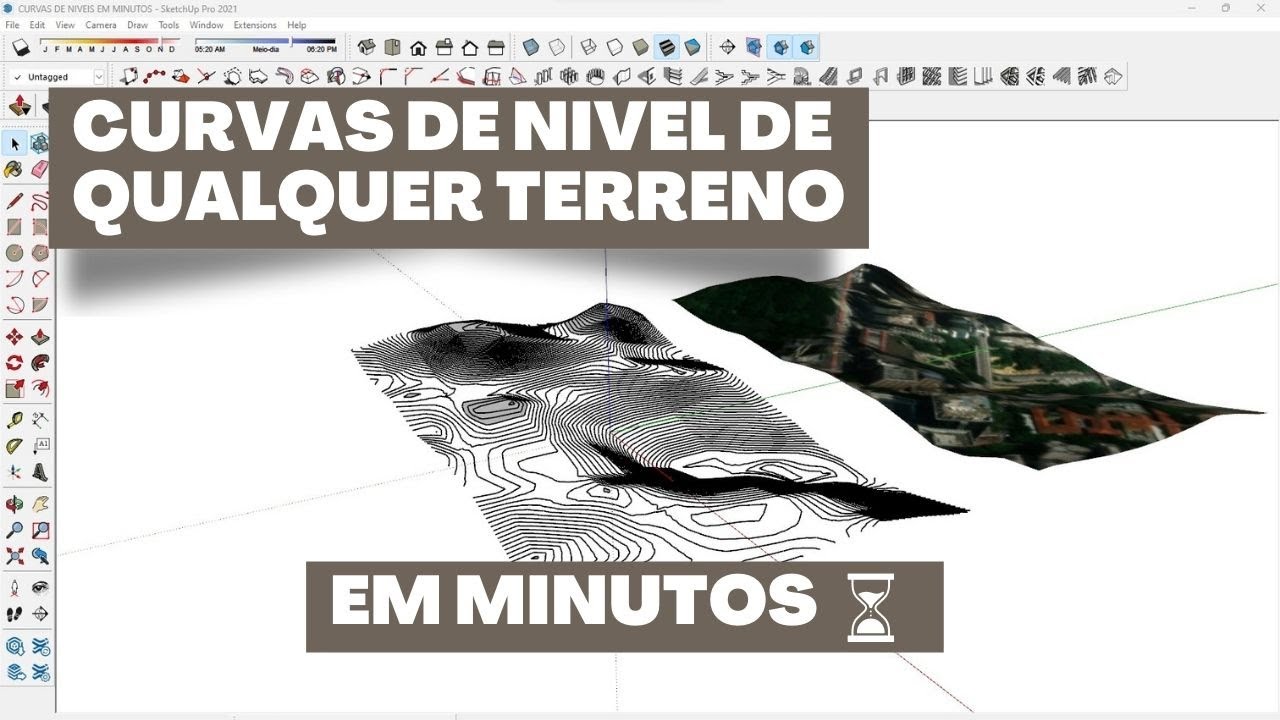 COMO FAZER AS CURVAS DE NÍVEIS DE UM TERRENO A PARTIR DO GOOGLE EARTH NO SKETCHUP | Tutorial