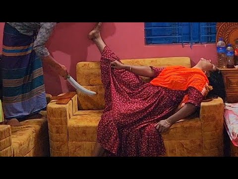 White eggplant makes the girl sit down by grabbing her leg