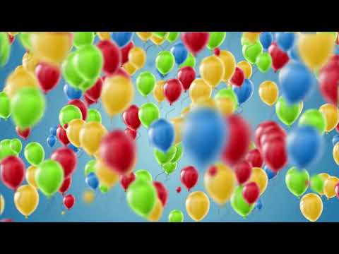 60:00 Minutes / Balloons Flying on Blue Background  Motion Graphics  4K (Free)